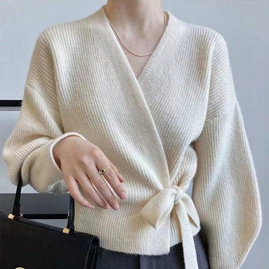 Women Wrap Tie Knit Cardigan | Leighanne
