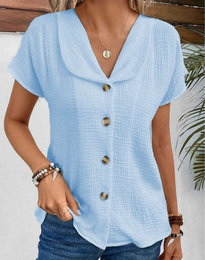 Lightweight Button-Up Blouse | Samantha