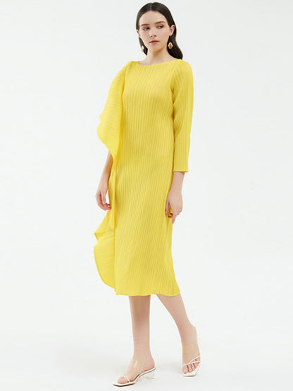 Women Midi Dress Blue Polyester | Coleen-3