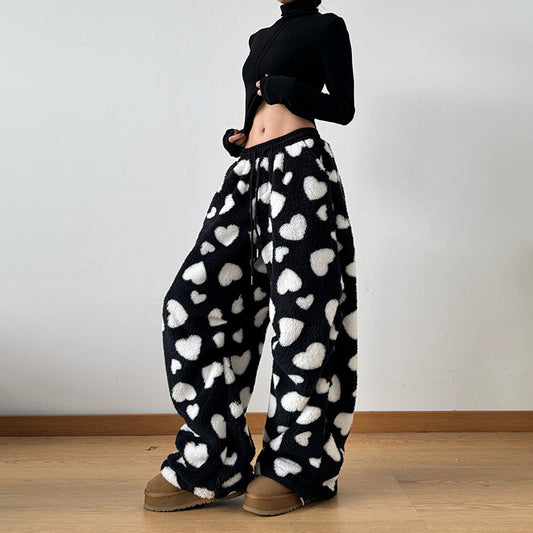 Women Jogger Pants Black Lamb's Wool | Casual Comfort-1