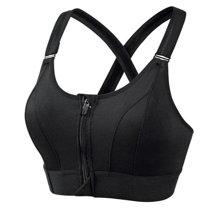 Women High Impact Sports Bra Black Polyester | Audrey-5