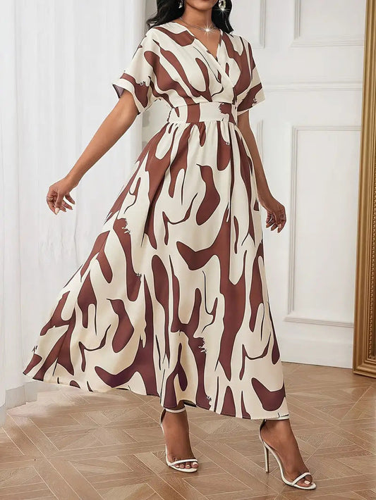 Bold Abstract Wrap Maxi Dress | Raelin