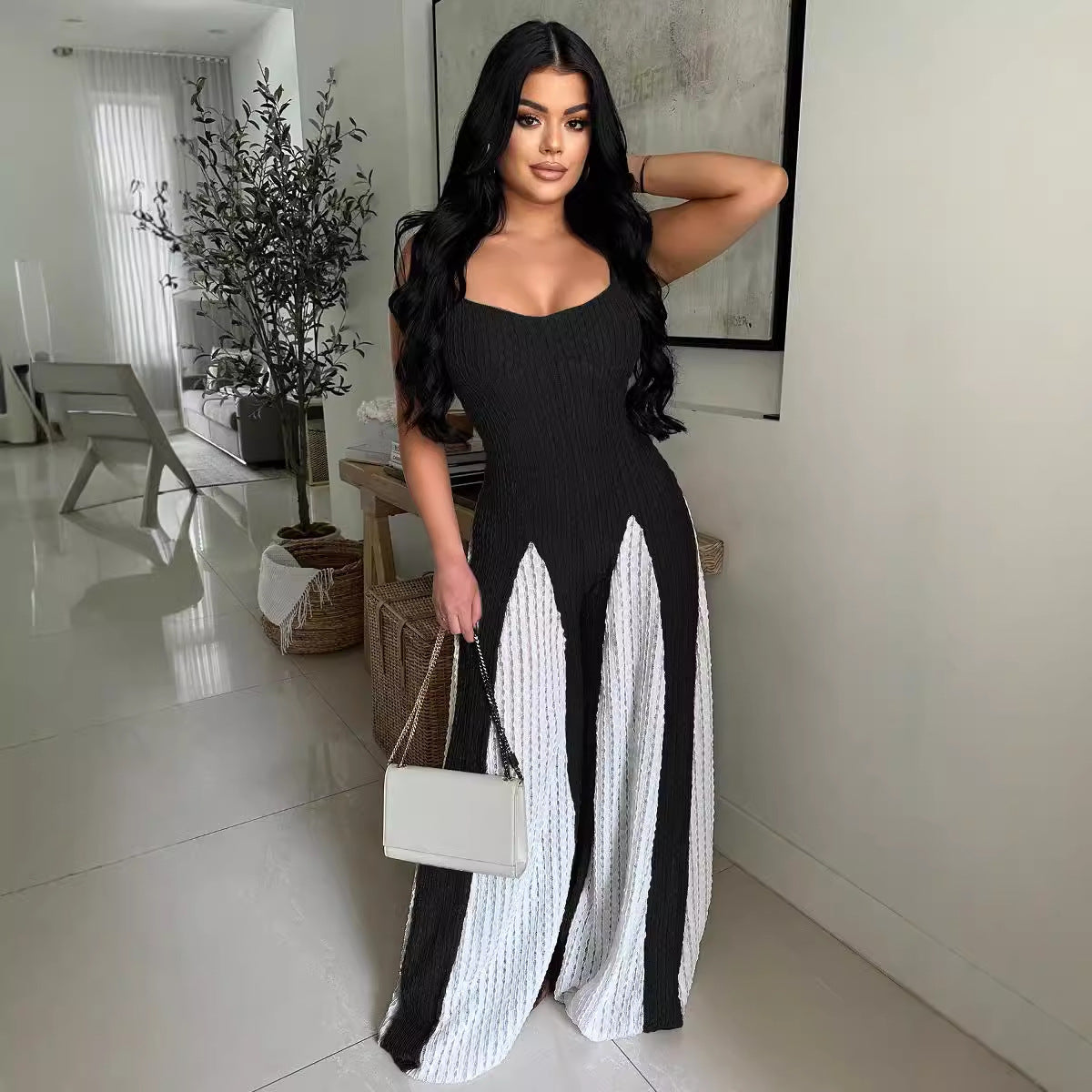 Women Jumpsuit Brown Polyester | Elegant-6