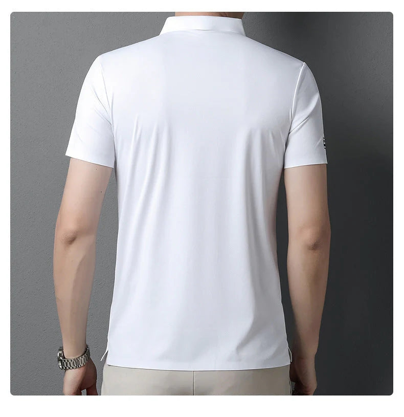 Jonas | Mens Breathable Silk Polo Shirt