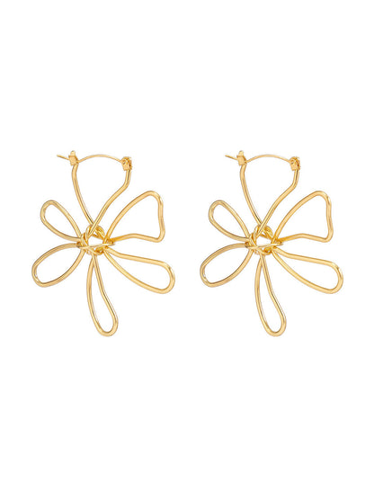 Women Flower Earrings Gold Metal | Blossom-4