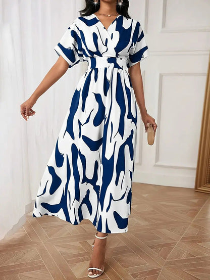Bold Abstract Wrap Maxi Dress | Raelin