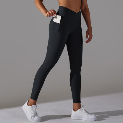 Variant image for Women Leggings Black Spandex Nylon with Pockets | Active Comfort-1