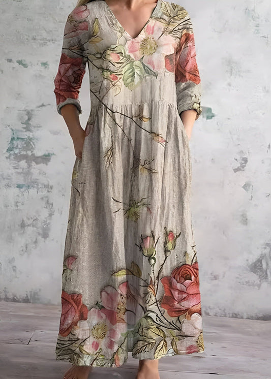 Women Maxi Dress Floral Print Polyester | Tiana-1