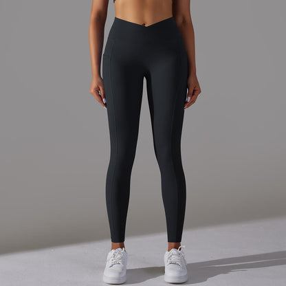 Women Leggings Black Spandex Nylon with Pockets | Active Comfort-4