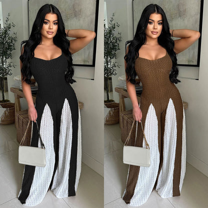 Women Jumpsuit Brown Polyester | Elegant-5