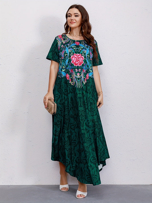 Women Elegant Floral Panel Maxi Dress | Nayeli