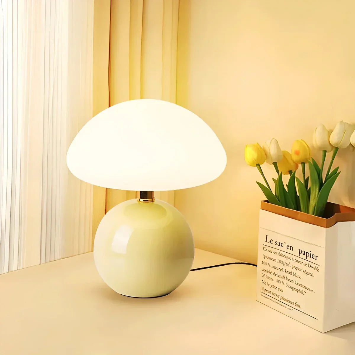 Home Decorative Lamp Mushroom Design Plastic | Cozy Glow-2