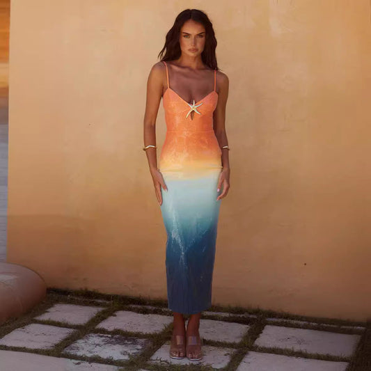 Gradient Bodycon Maxi Dress | Isla