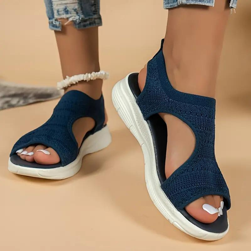 Stretch Knit Open-Toe Sandals | Eglantine