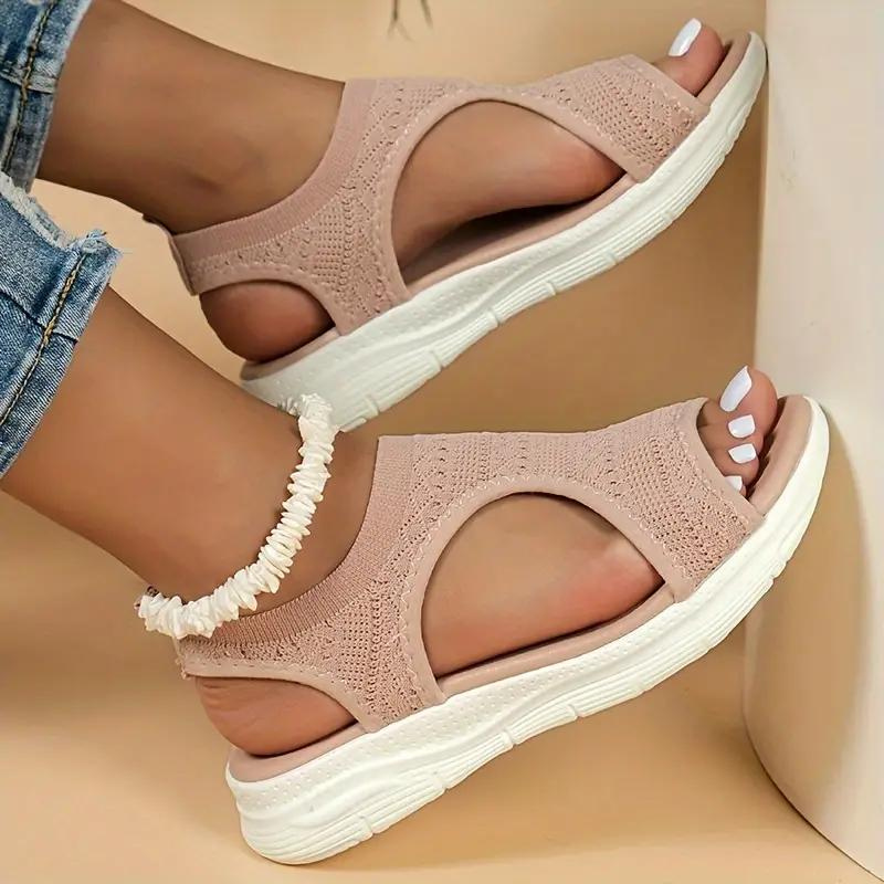 Stretch Knit Open-Toe Sandals | Eglantine