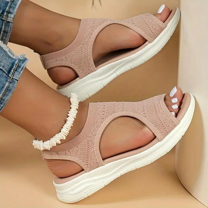 Stretch Knit Open-Toe Sandals | Eglantine