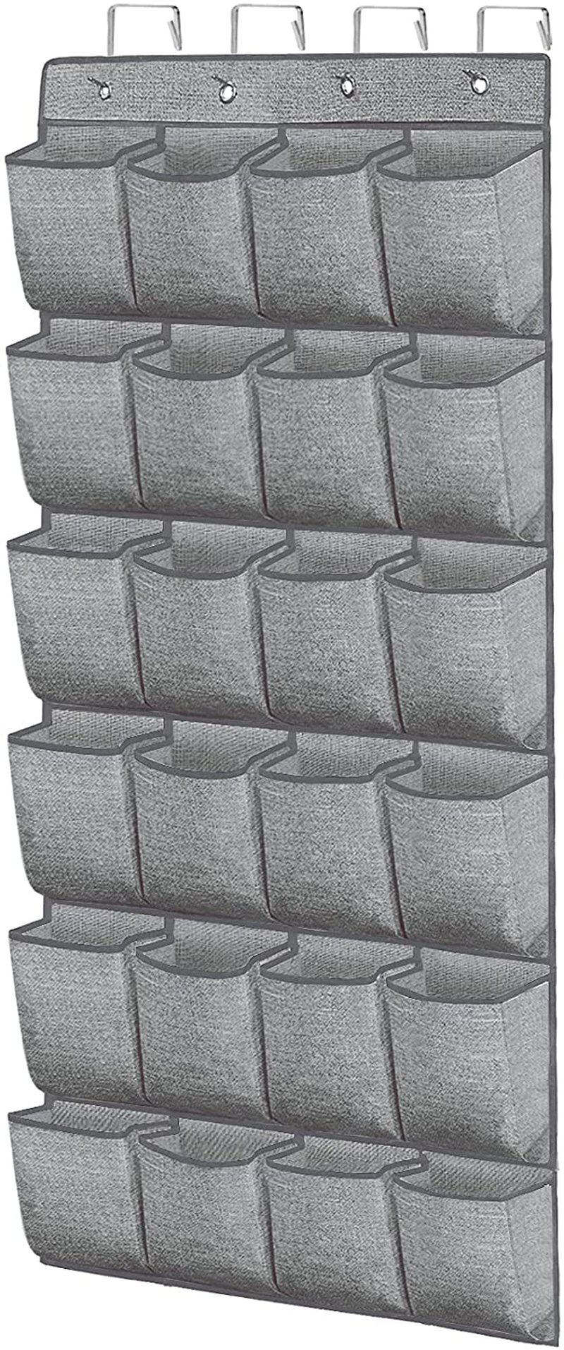 Over-the-Door Shoe Organizer with 24 Extra-Large Fabric Pockets – Space-Saving Hanging Shoe Storage for Sneakers and Heels 0