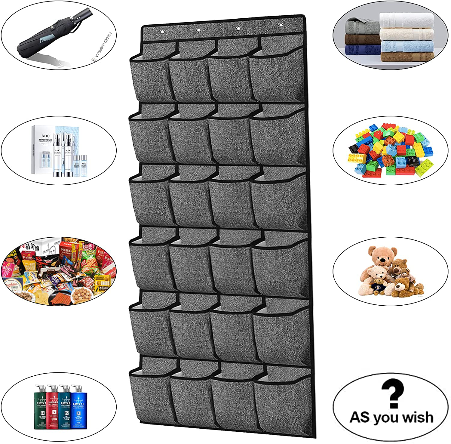 Over-the-Door Shoe Organizer with 24 Extra-Large Fabric Pockets – Space-Saving Hanging Shoe Storage for Sneakers and Heels 4