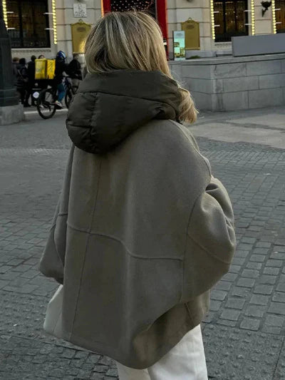 Women Oversized Hooded Zip Jacket | Veronica