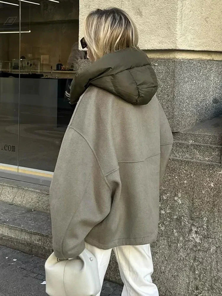 Women Oversized Hooded Zip Jacket | Veronica
