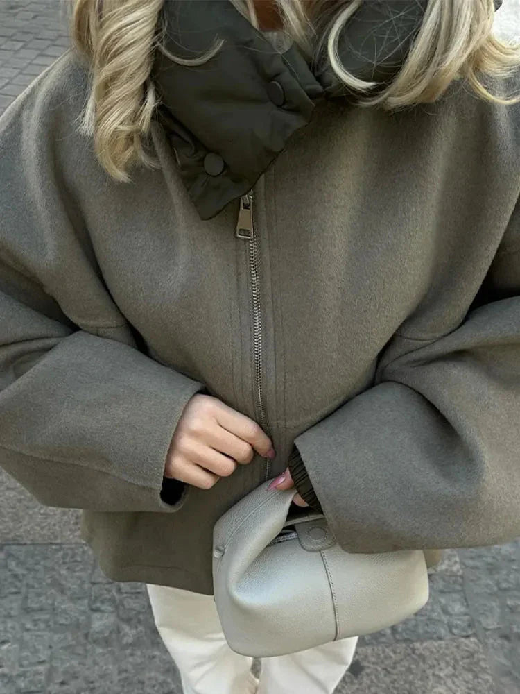 Women Oversized Hooded Zip Jacket | Veronica