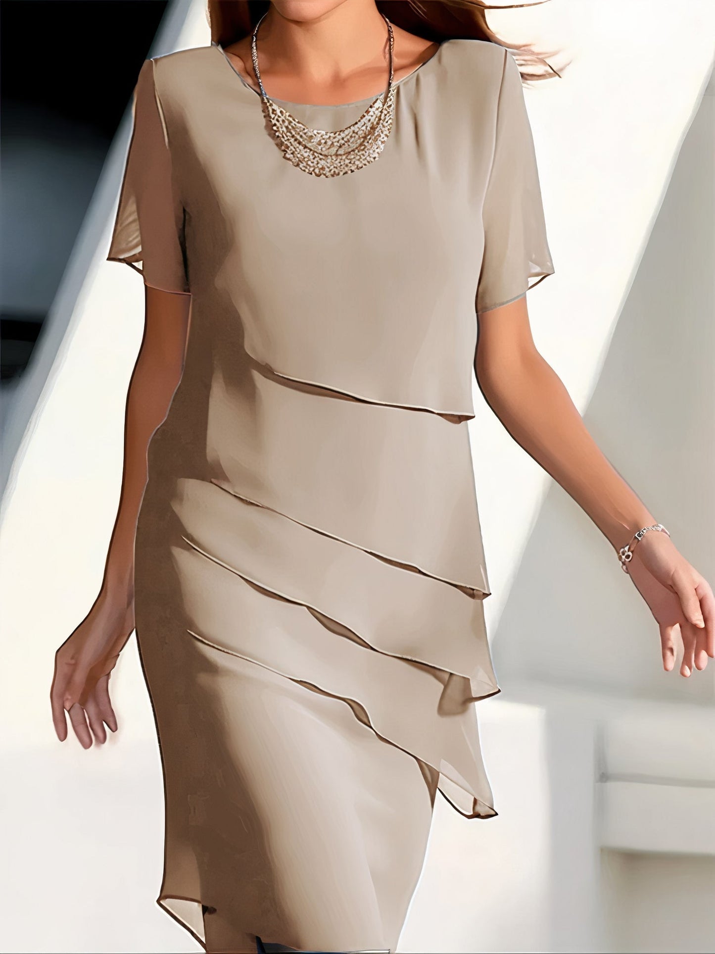 Elegance and Comfort Chiffon Dress | Chelsea