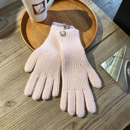 Women Ribbed Knit Winter Gloves | Nicole