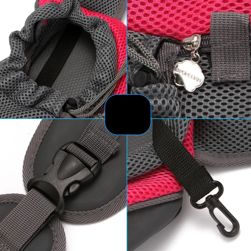 Unisex Pet Carrier Bag Black Mesh | WagCrossBag-5