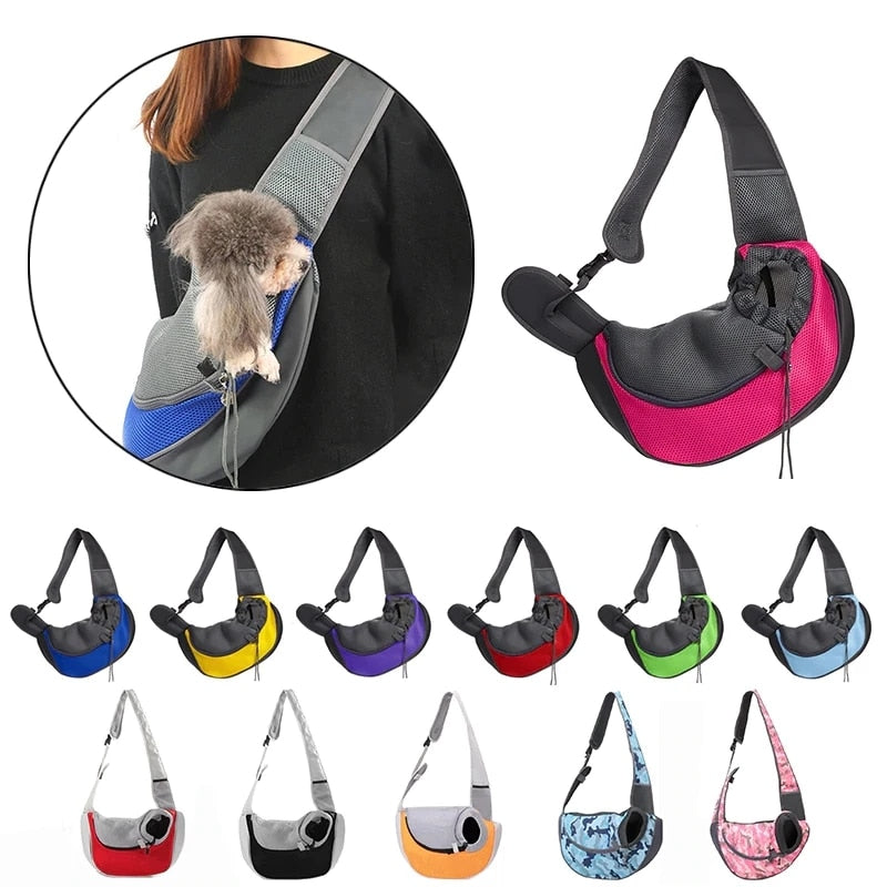 Unisex Pet Carrier Bag Black Mesh | WagCrossBag-4