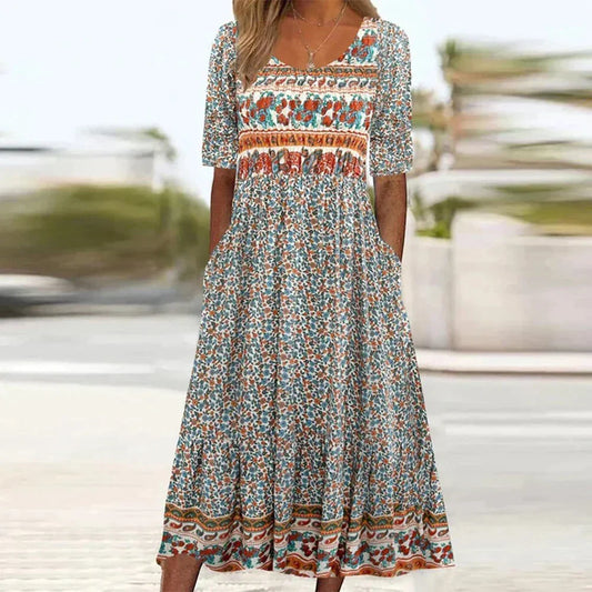 Boho Floral Maxi Dress | Rhea