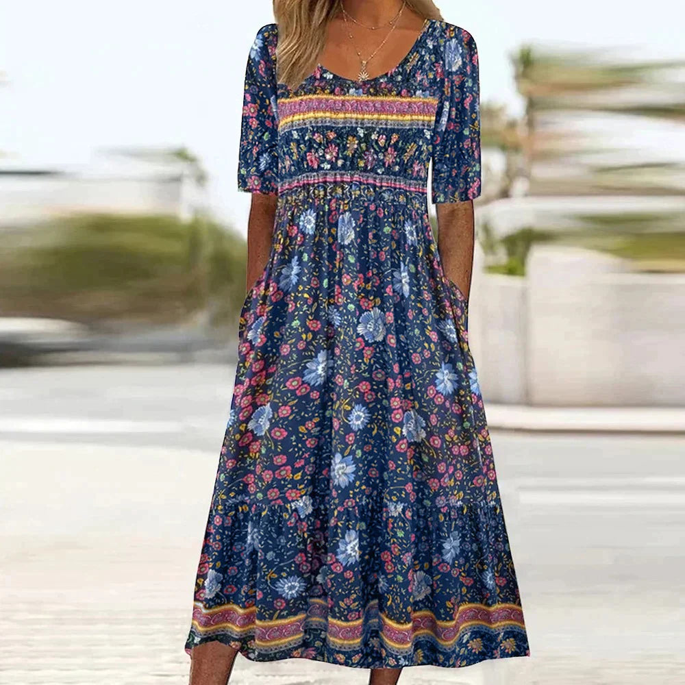 Boho Floral Maxi Dress | Rhea