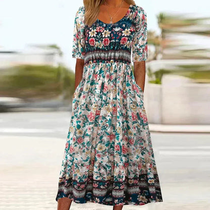 Boho Floral Maxi Dress | Rhea