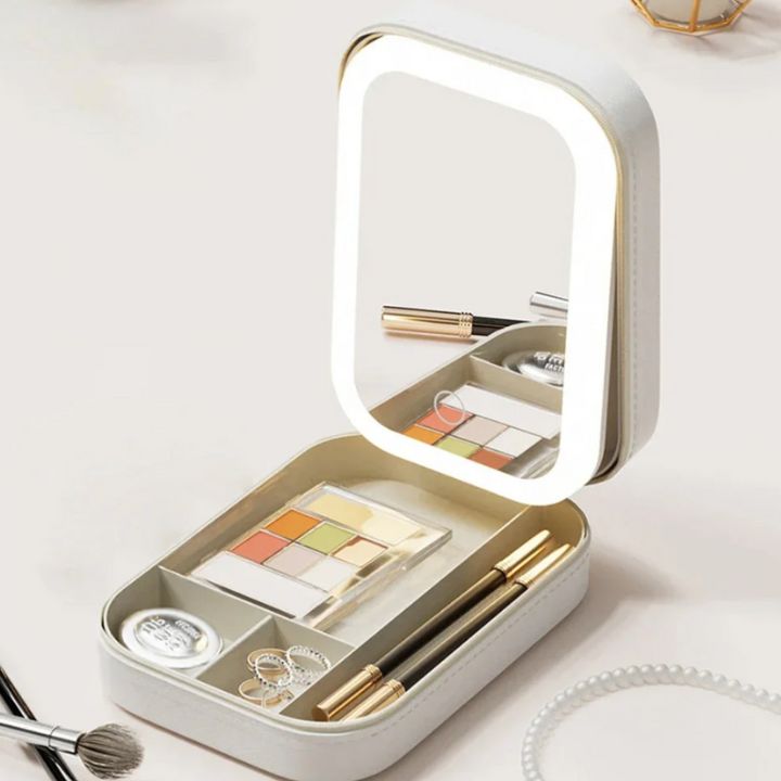 Portable Makeup Case with LED Mirror – Water-Resistant Cosmetic Bag for Travel and Daily Use 3
