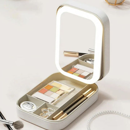 Portable Makeup Case with LED Mirror – Water-Resistant Cosmetic Bag for Travel and Daily Use 3