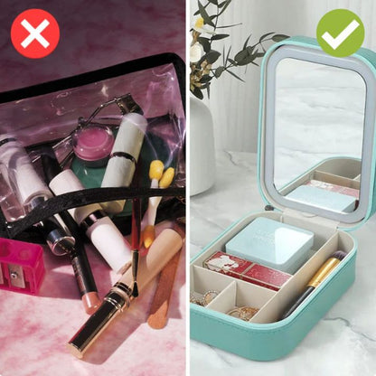 Portable Makeup Case with LED Mirror – Water-Resistant Cosmetic Bag for Travel and Daily Use 4