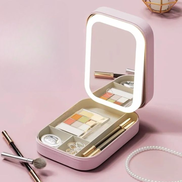 Portable Makeup Case with LED Mirror – Water-Resistant Cosmetic Bag for Travel and Daily Use 8