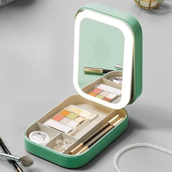 Portable Makeup Case with LED Mirror – Water-Resistant Cosmetic Bag for Travel and Daily Use 9