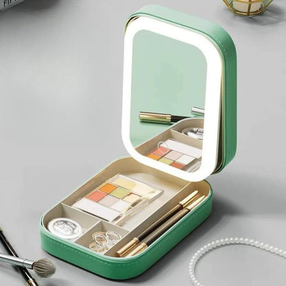 Portable Makeup Case with LED Mirror – Water-Resistant Cosmetic Bag for Travel and Daily Use 9
