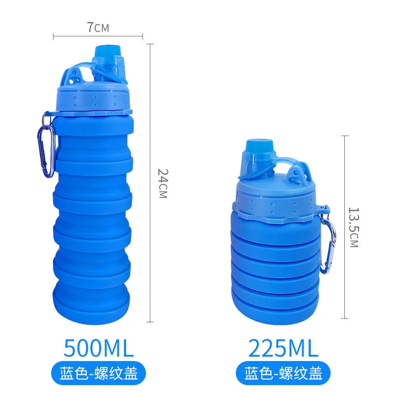 Portable Silicone Foldable Water Bottle – 500ml Collapsible Travel Cup for Hiking and Outdoor Activities 4