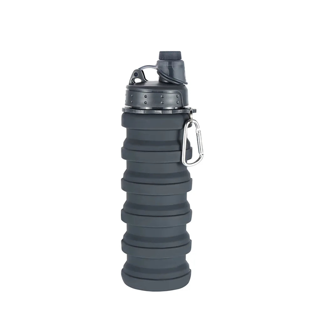 Portable Silicone Foldable Water Bottle – 500ml Collapsible Travel Cup for Hiking and Outdoor Activities 5