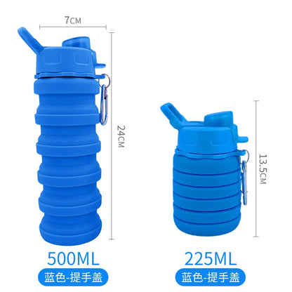 Portable Silicone Foldable Water Bottle – 500ml Collapsible Travel Cup for Hiking and Outdoor Activities 7