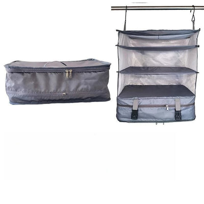 Portable Travel Organizer with Triple Hanging Pockets – Space-Saving Luggage Solution for Efficient Packing and Laundry Separation 10