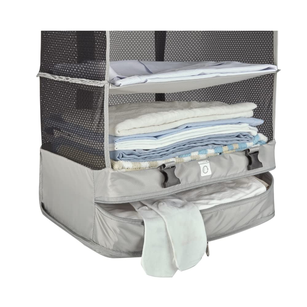Portable Travel Organizer with Triple Hanging Pockets – Space-Saving Luggage Solution for Efficient Packing and Laundry Separation 6
