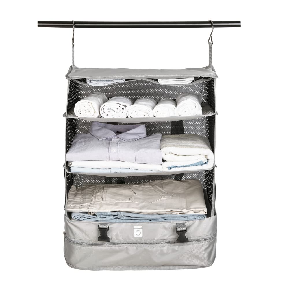 Portable Travel Organizer with Triple Hanging Pockets – Space-Saving Luggage Solution for Efficient Packing and Laundry Separation 7