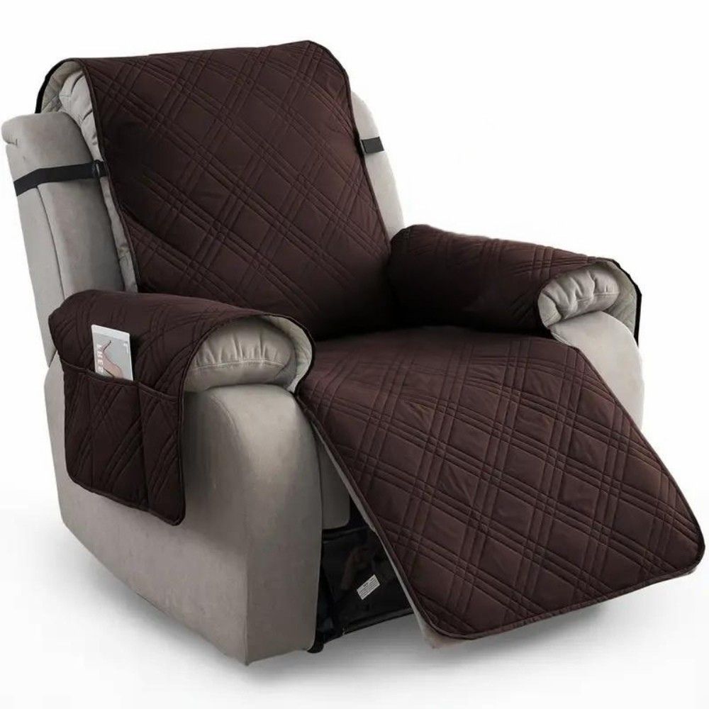 Unisex Recliner Chair Slipcover Grey Microfiber | Comfort Plus 2