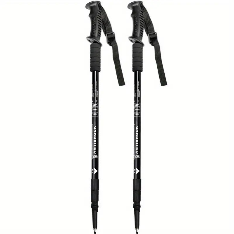 Premium Adjustable Collapsible Hiking Poles – Lightweight Shock-Absorbing Trekking Sticks for All Terrains 0