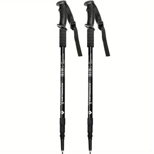 Premium Adjustable Collapsible Hiking Poles – Lightweight Shock-Absorbing Trekking Sticks for All Terrains 0