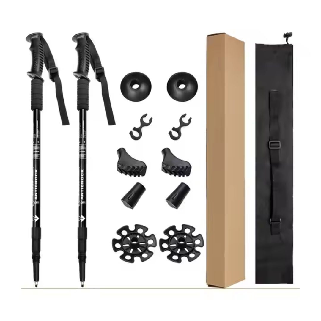 Premium Adjustable Collapsible Hiking Poles – Lightweight Shock-Absorbing Trekking Sticks for All Terrains 4