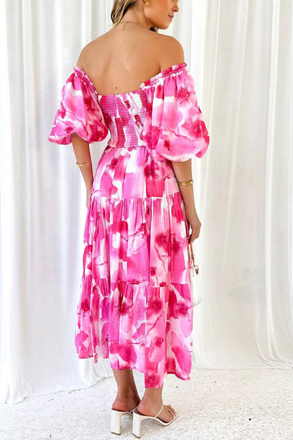 Off-Shoulder Floral Maxi Dress | Quenby