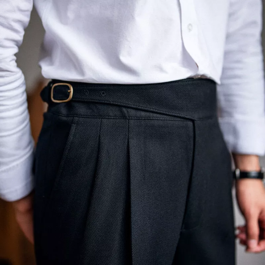 Variant image for Women Trousers Black Midweight Fabric | Elegant Style-17